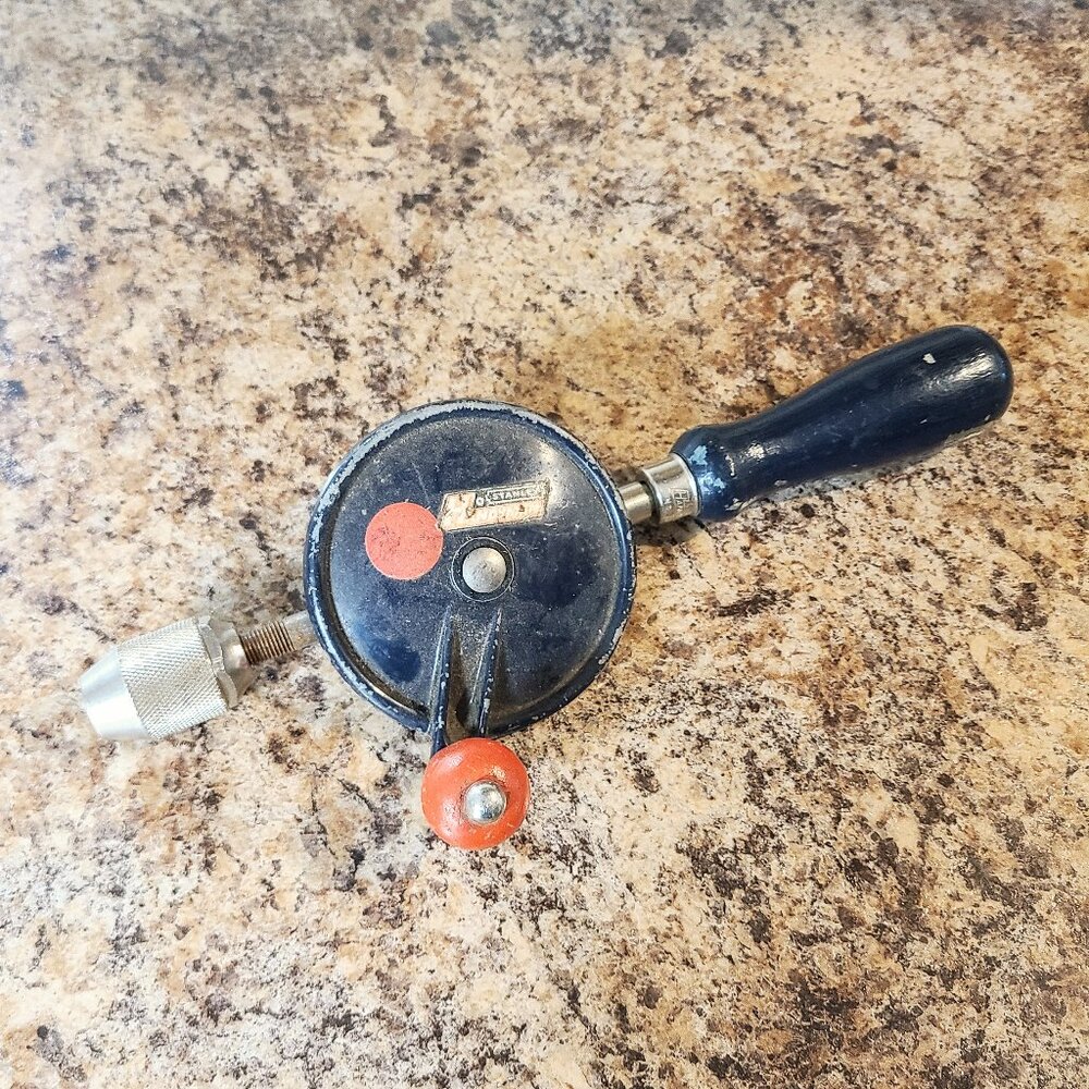 Vintage Stanley Handyman H1214 'Egg Beater' Hand Drill, Made In USA, Working